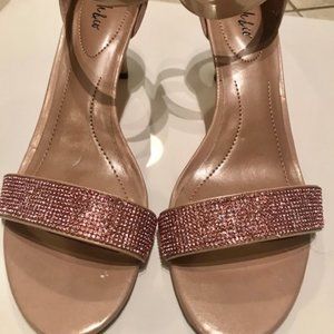Ankle strap kitten heels with bling